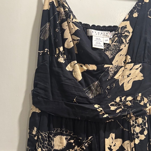 Studio Elegant Black and Cream Patterned Midi Dress - Picture 3 of 4